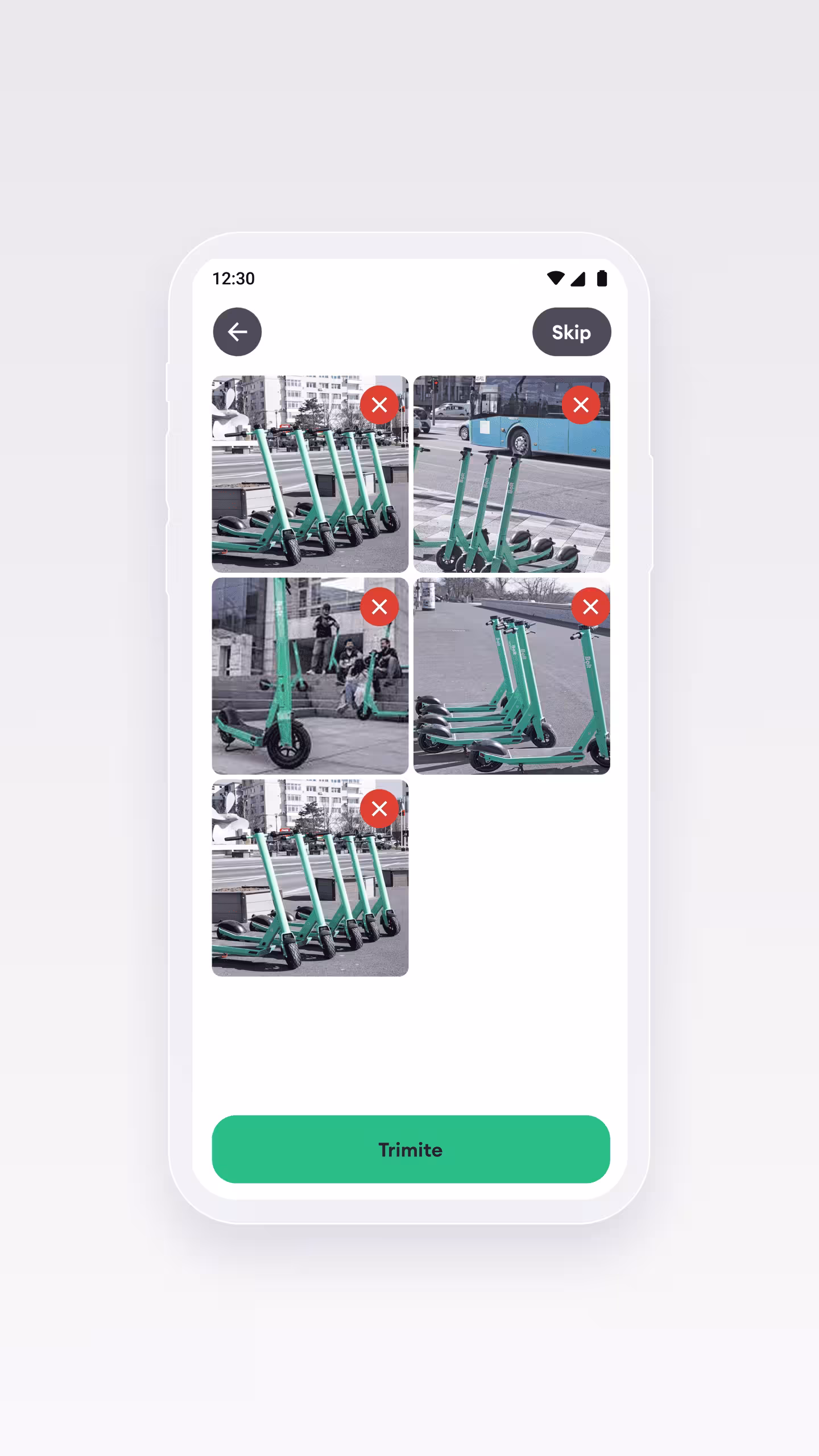 Bolt ERP Logistică Trotinete Moldova | Foto Workflow Operațional | Captură amplasare trotinete, validare poziții și trasabilitate intervenții urbane