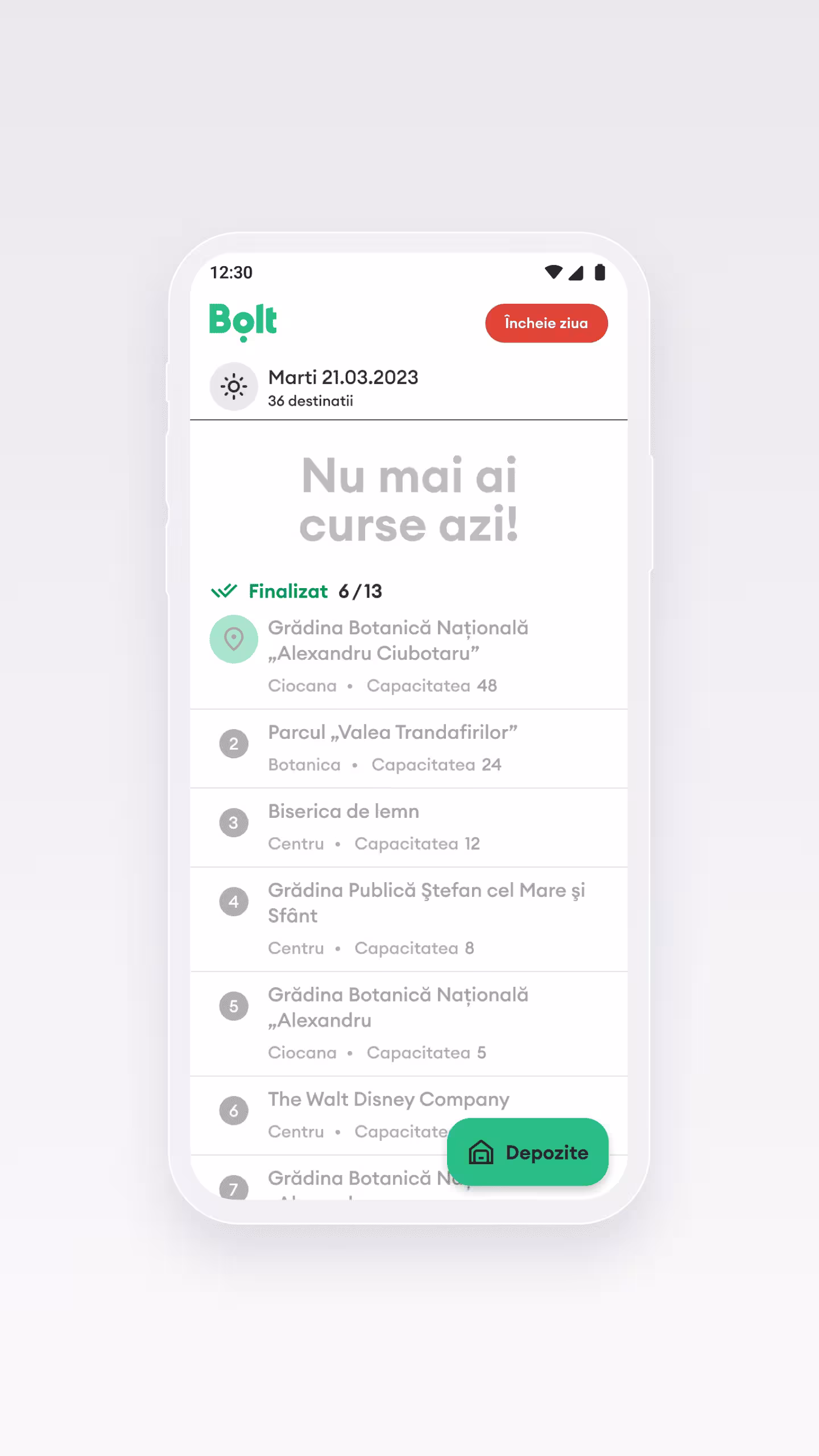 Bolt ERP Logistică Trotinete Moldova | Listă Sarcini Zilnice Angajați | Previzualizare taskuri active, management activități zilnice și monitorizare progres