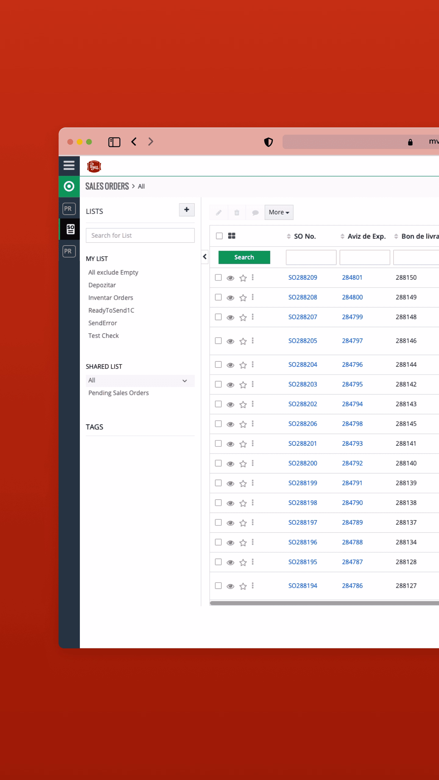  Pegas | CRM retail alimentar | Administrare comenzi clienți | Trasabilitate și centralizare fluxuri