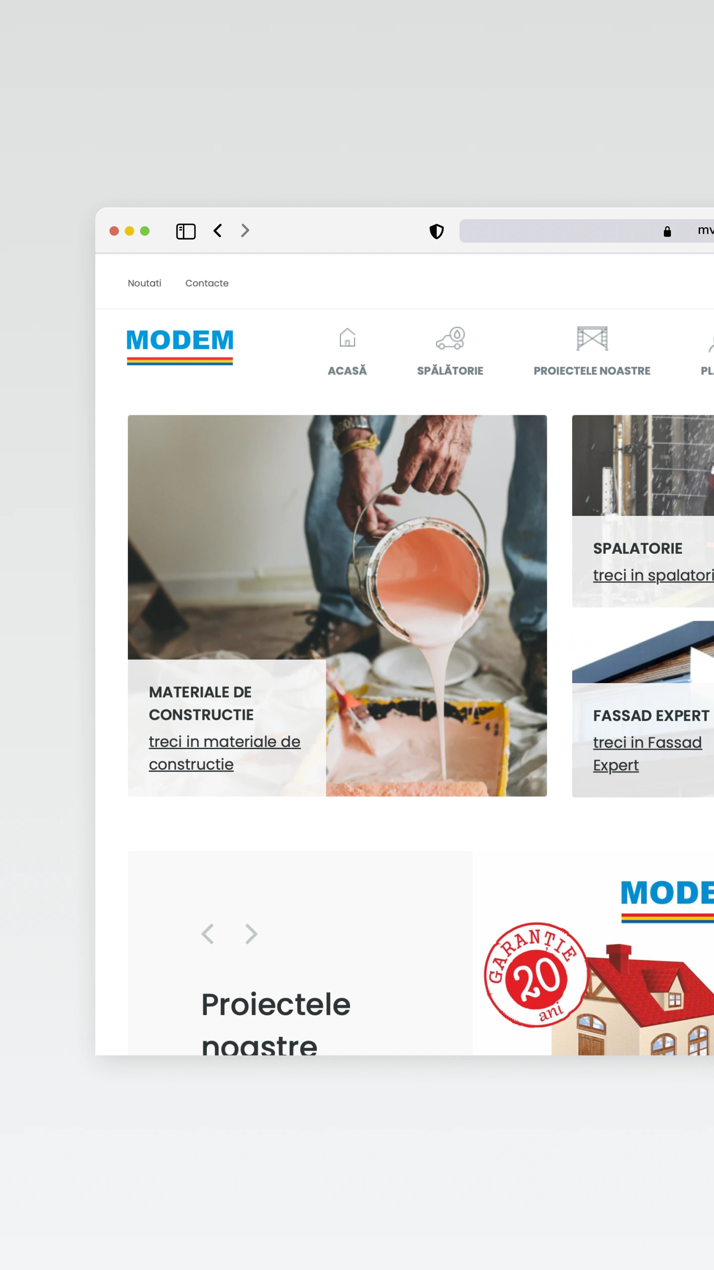MODEM | Magazin Online – materiale de construcție | Pagina principală cu prezentarea categoriilor: materiale de construcție, plante decorative, spălătorie auto | Navigare rapidă și experiență modernă pentru clienți